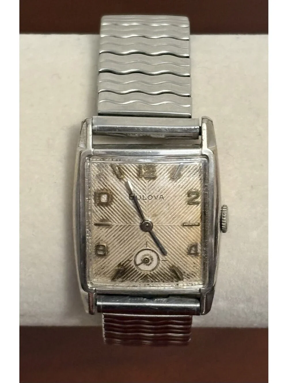 Vintage 1960 Bulova President Tank Watch - 10K Rolled Gold Plate - Patina!